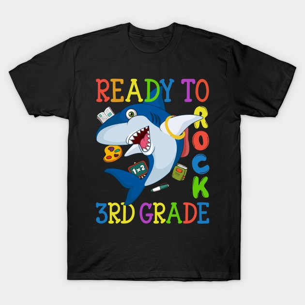 Dabbing 3rd Grade Shark Back To School T-Shirt by kateeleone97023